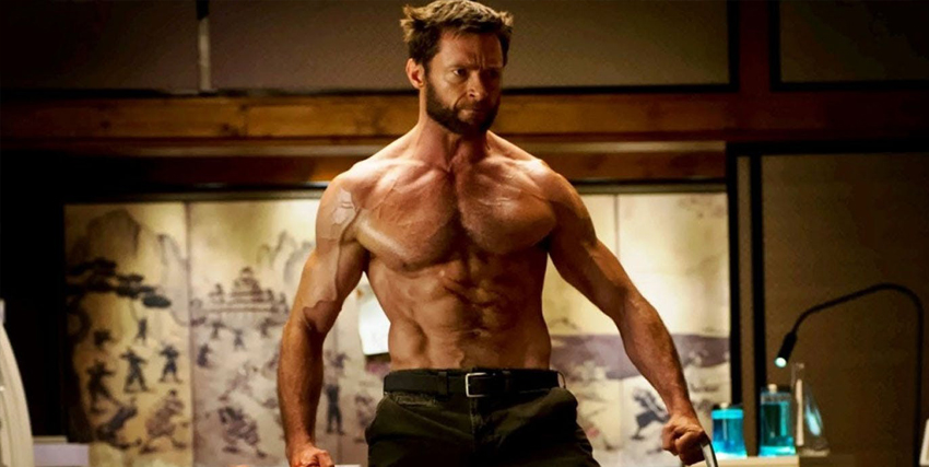 Primo piano di Hugh Jackman nei panni di Wolverine - nerdface
