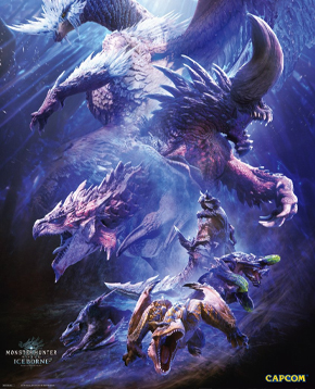 Copertina ufficiale del videogioco di Monster Hunter World Iceborne: Fatalis - nerdface