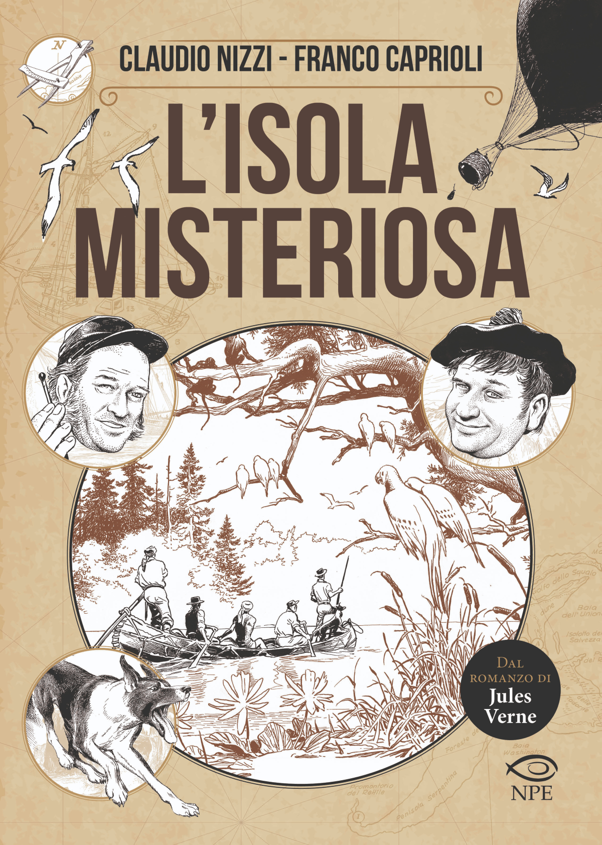 la copertina de l'isola misteriosa proposto da edizioni npe - nerdface