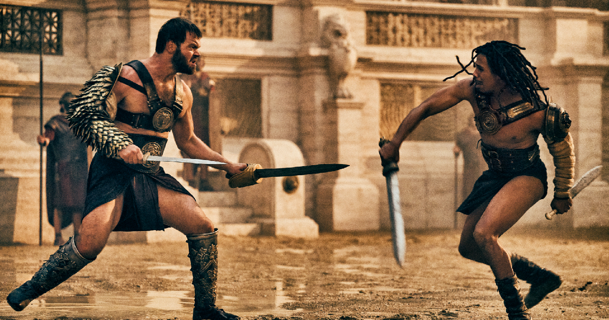 due gladiatori in arena nel trailer di those about to die - nerdface