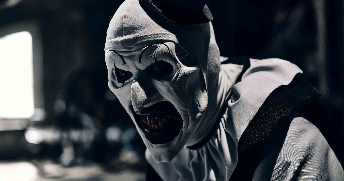 art il clown protagonista del teaser trailer di terrifier 3 - nerdface