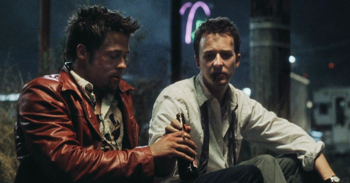 brad pitt ed edward norton parlano in fight club - nerdface