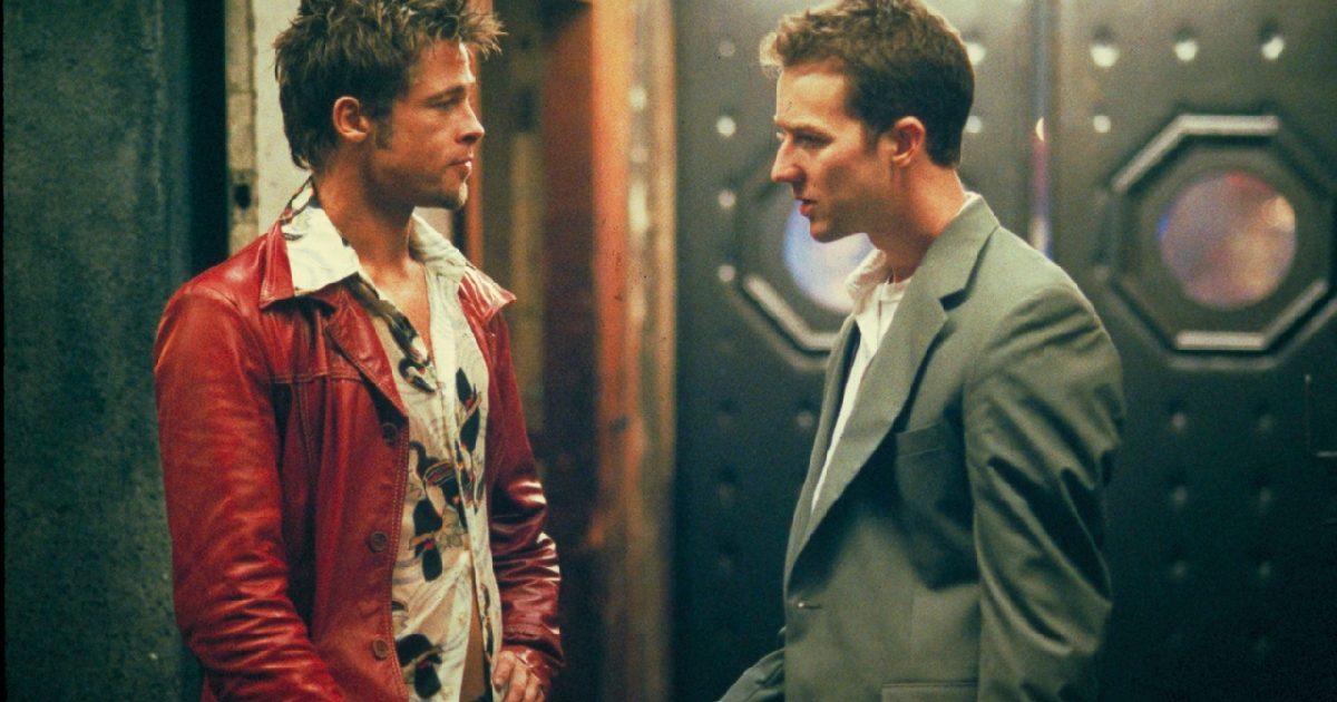 brad pitt ed edward norton parlano in fight club - nerdface