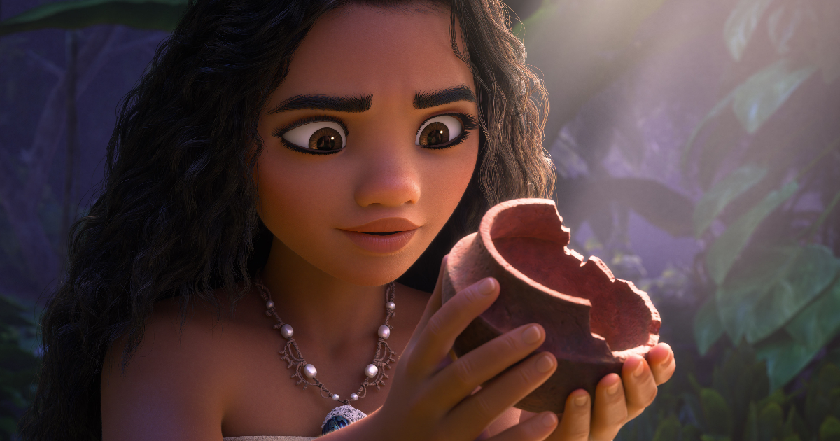 vaiana osserva un oggetto misterioso in oceania 2 - nerdface