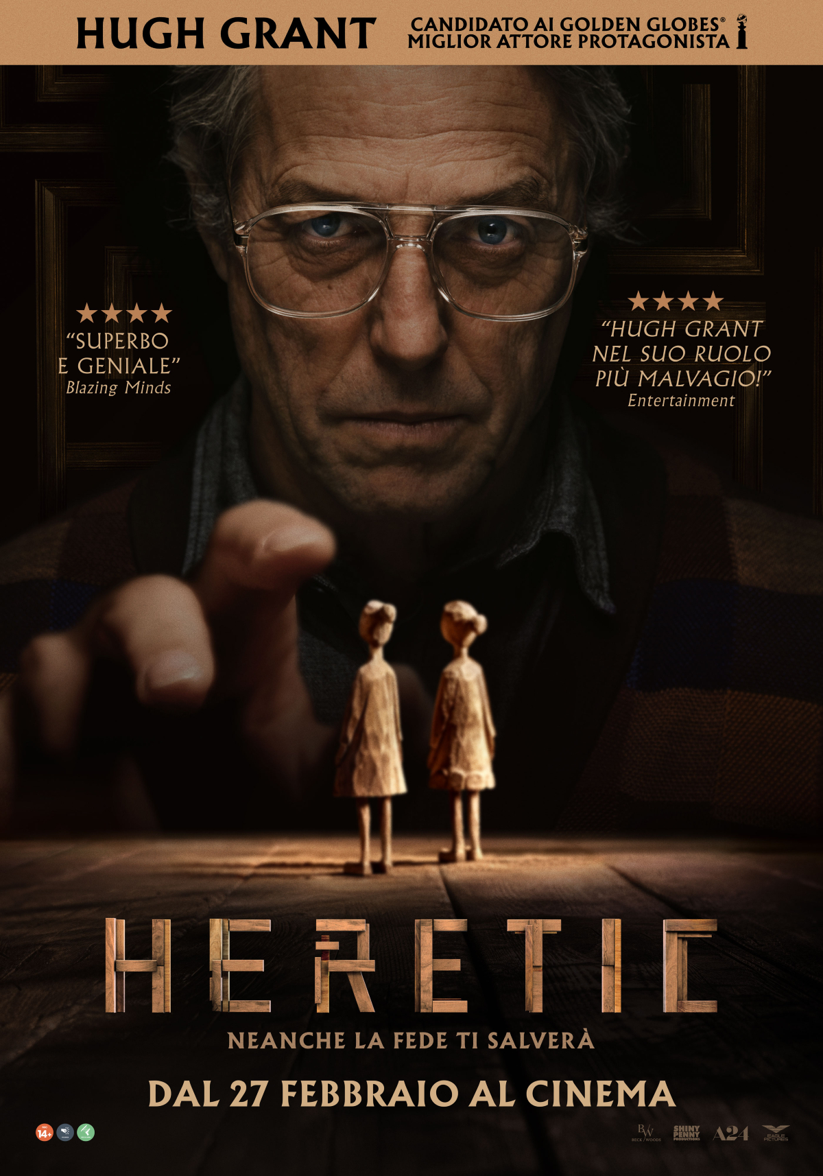 il poster ufficiale di heretic con hugh grant - nerdface