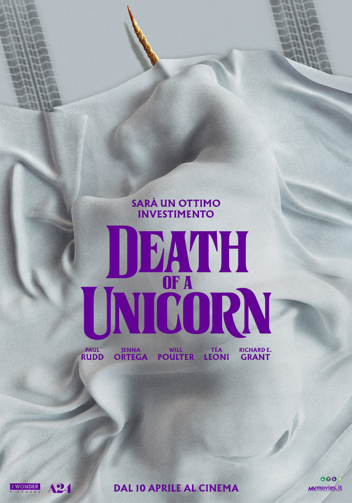 il poster ufficiale di death of a unicorn - nerdface